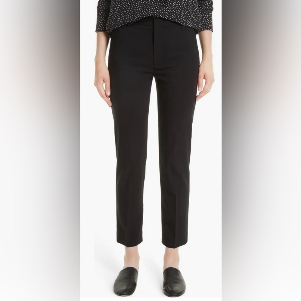 Vince Black High Rise Stretch Wool Tapered Ankle Pant Trousers VR56021280 EUC 8